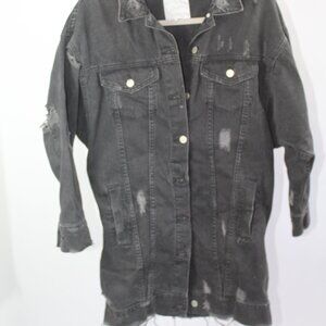 Women's Zara Trafaluc Denim Distressed Jacket Size Small